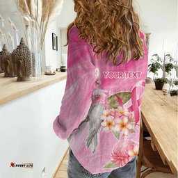 Personalised I Wear Pink For The Fight Women Casual Shirt Australian Breast Cancer Spirit LT9