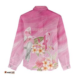 Personalised I Wear Pink For The Fight Women Casual Shirt Australian Breast Cancer Spirit LT9