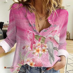 Personalised I Wear Pink For The Fight Women Casual Shirt Australian Breast Cancer Spirit LT9