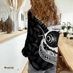 Personalised Aotearoa Lawn Bowls Women Casual Shirt Maori and Silver Fern Half Style LT03