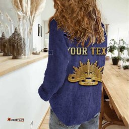 Personalised ANZAC Day Women Casual Shirt Poppy Flowers Ripped Fabric Effect DT05