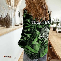 Personalised Maori Romantic Valentine Women Casual Shirt The Hongi Kiss Green Galaxy DT05