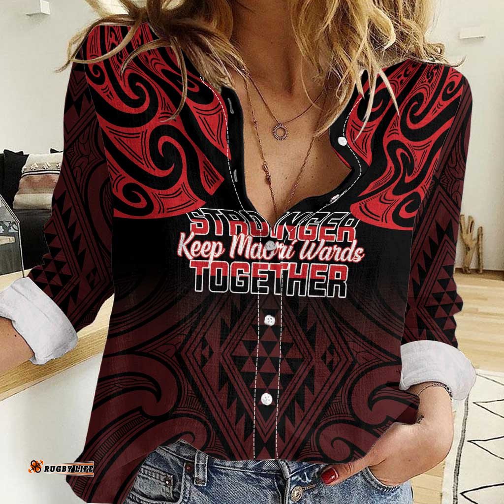 Personalised Keep Maori Wards New Zealand Women Casual Shirt Stronger Together Aotearoa Taniko LT14
