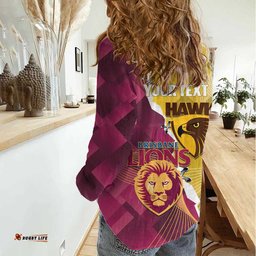 Personalised Hawks and Lions Inspired Women Casual Shirt Dynamic Style LT14
