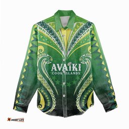 Custom Rugby Cook Islands Avaiki Women Casual Shirt Green Kuki Airani Tribal Maori Inspired LT9