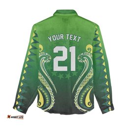 Custom Rugby Cook Islands Avaiki Women Casual Shirt Green Kuki Airani Tribal Maori Inspired LT9