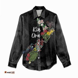 Kia Ora New Zealand Floral Personalized Women Casual Shirt Black LT7