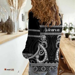 Kia Ora New Zealand Women Casual Shirt Maori Language Week Pango Taniko Motif LT14