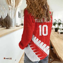Custom New Zealand Cricket Women Casual Shirt Kiwi Birds Haka Dance Red Fern Sporty Style LT03