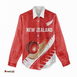 Custom New Zealand Cricket Women Casual Shirt Kiwi Birds Haka Dance Red Fern Sporty Style LT03