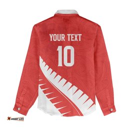 Custom New Zealand Cricket Women Casual Shirt Kiwi Birds Haka Dance Red Fern Sporty Style LT03