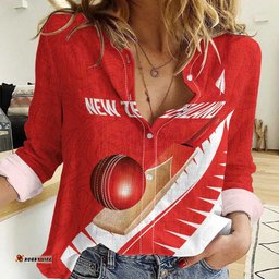 Custom New Zealand Cricket Women Casual Shirt Kiwi Birds Haka Dance Red Fern Sporty Style LT03