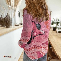 NAIDOC Week Aussie Indigenous Women Casual Shirt Aboriginal Galah Bird Contemporary Art LT7