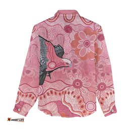 NAIDOC Week Aussie Indigenous Women Casual Shirt Aboriginal Galah Bird Contemporary Art LT7