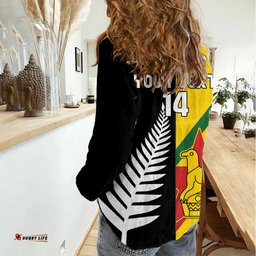 Custom New Zealand and Zimbabwe Women Casual Shirt NZ Fern Zim Flag Half Style LT14
