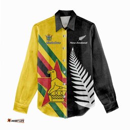 Custom New Zealand and Zimbabwe Women Casual Shirt NZ Fern Zim Flag Half Style LT14