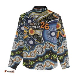 NAIDOC Deadly 50 Years Women Casual Shirt Aboriginal and Torres Strait Islander LT9