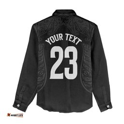 New Zealand Basketball Ta Moko Tribal Custom Women Casual Shirt LT03