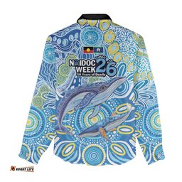 NAIDOC Week 2026 Women Casual Shirt Dreaming of Whales Aboriginal Dot Art LT9