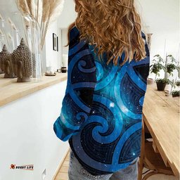 New Zealand Maori Matariki Women Casual Shirt Galaxy Kowhaiwhai LT7