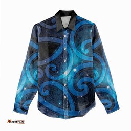 New Zealand Maori Matariki Women Casual Shirt Galaxy Kowhaiwhai LT7