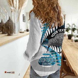 New Zealand Silver Fern Curling Personalised Women Casual Shirt Aotearoa Kiwi Ponga Paua Shell Version LT14