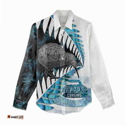 New Zealand Silver Fern Curling Personalised Women Casual Shirt Aotearoa Kiwi Ponga Paua Shell Version LT14