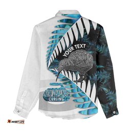 New Zealand Silver Fern Curling Personalised Women Casual Shirt Aotearoa Kiwi Ponga Paua Shell Version LT14