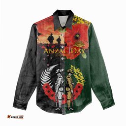 New Zealand and Australia ANZAC Day Women Casual Shirt Lest We Forget Indigenous and Maori Pattern LT03