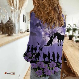 ANZAC Day Women Casual Shirt Lest We Forget the Animals Too LT19