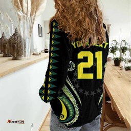 Custom Rugby Cook Islands Avaiki Women Casual Shirt Black Kuki Airani Tribal Maori Inspired LT9