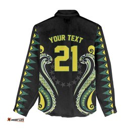 Custom Rugby Cook Islands Avaiki Women Casual Shirt Black Kuki Airani Tribal Maori Inspired LT9