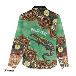 Personalised Australia Goanna NAIDOC Week 2026 Women Casual Shirt 50 Years of Deadly Aboriginal Art LT14