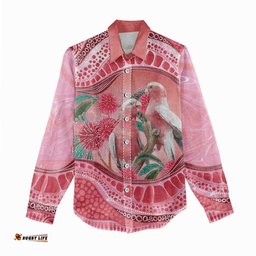 Indigenous Pink Galah Australia Women Casual Shirt Australian Hakea Aboriginal Art Proud LT14