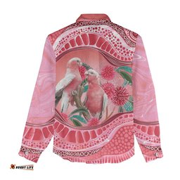 Indigenous Pink Galah Australia Women Casual Shirt Australian Hakea Aboriginal Art Proud LT14