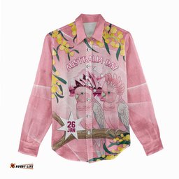 Personalised Galah Australia Day Women Casual Shirt 26th January Golden Wattle Pink Color LT14