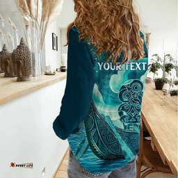 Personalised New Zealand Waitangi Day Women Casual Shirt Hei Tiki With Maori Waka - Whakarare Pattern LT14