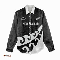 Custom NZ Rugby Women Casual Shirt Koru and Silver Fern Sporty Style LT03