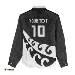 Custom NZ Rugby Women Casual Shirt Koru and Silver Fern Sporty Style LT03
