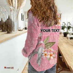Personalised Galah Cockatoo Fighting in Pink Women Casual Shirt Australian Breast Cancer Spirit LT9