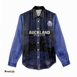 Custom Oceania Football NZ Auckland Women Casual Shirt Minimal City Map Style LT9