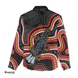 Indigenous Platypus Australia Women Casual Shirt Australian Aboriginal Art Proud LT14