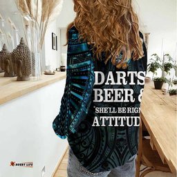Personalized New Zealand Darts Beer Women Casual Shirt Paua Shell Aotearoa Maori Tattoo LT14