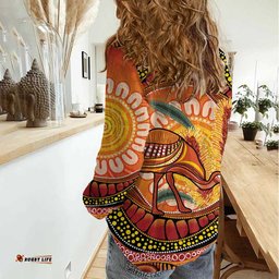 Indigenous Emu Australia Women Casual Shirt Australian Bottlebrushes Aboriginal Art Proud LT14