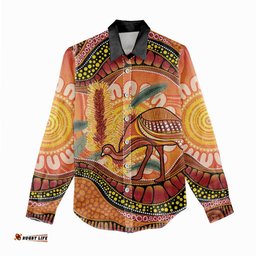 Indigenous Emu Australia Women Casual Shirt Australian Bottlebrushes Aboriginal Art Proud LT14