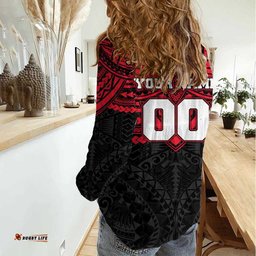 Personalized St Kilda Saints Women Casual Shirt Polynesian Tribal Pattern Heritage Football TS04