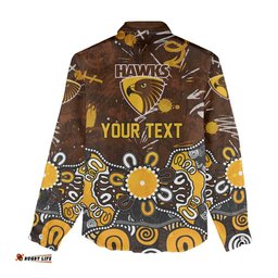 Personalized Hawthorn Hawks Women Casual Shirt Aboriginal Dot Painting Graffiti Style TS04