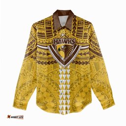 Personalized Hawthorn Hawks Women Casual Shirt Polynesian Tribal Pattern Heritage Football TS04