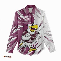 Personalized Manly Warringah Sea Eagles Women Casual Shirt Dynamic Lightning Mascot Rugby Australia TS04