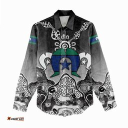 Torres Strait Islander Flag Women Casual Shirt Dhari Indigenous Dotwork Pattern Art TS04